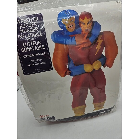 Kids Inflatable Hugger Mugger Masked Wrestler Costume/Halloween One Size NWT - Picture 1 of 6